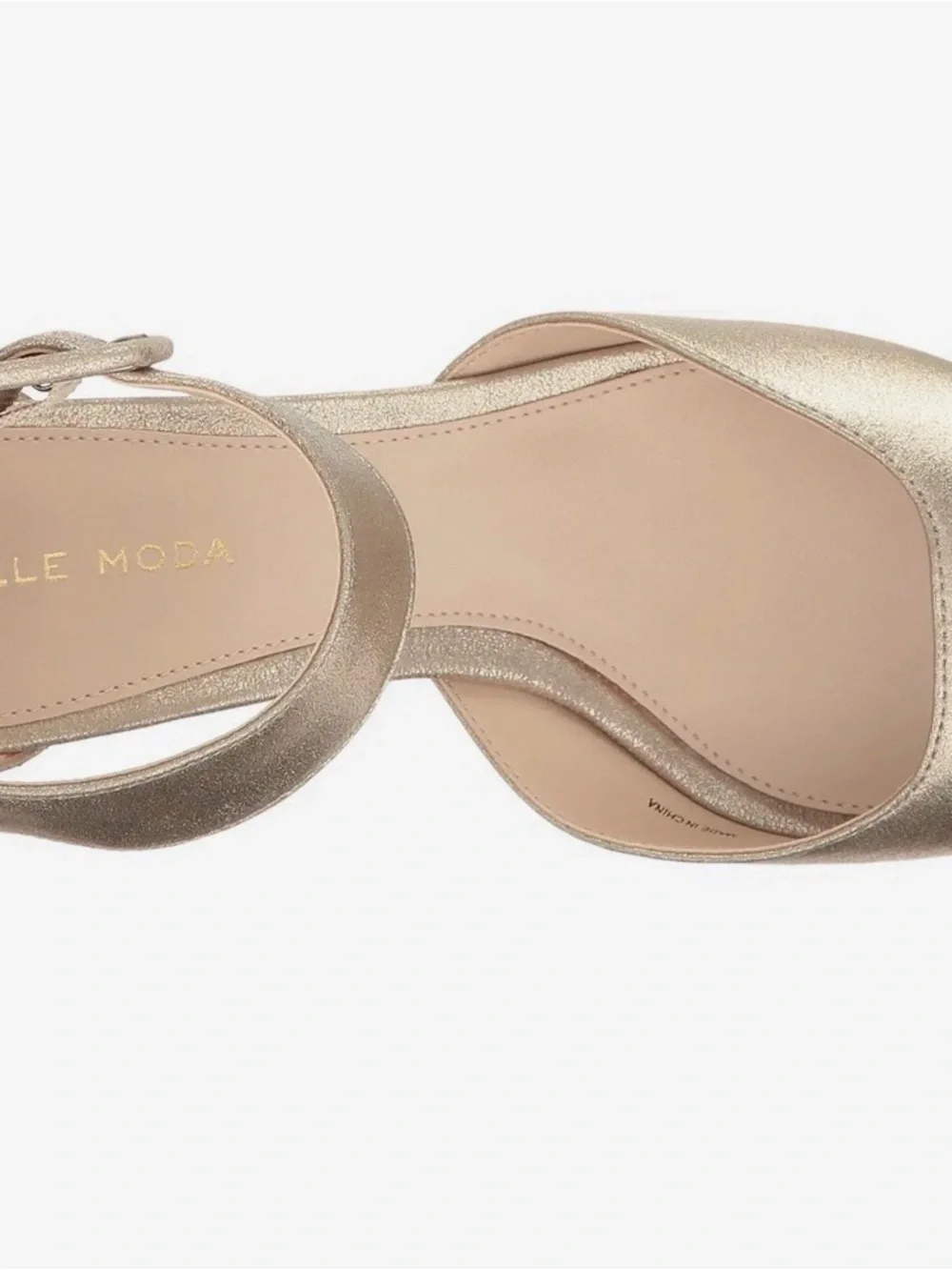 Belle Moda Metallic Gold Ankle-Strap Heeled Sandals